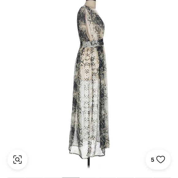 America & Beyond Snakeskin Beach Sheer Coverup Maxi Dress size small - Picture 3 of 10